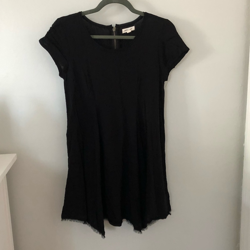 XS Silence + Noise Black T-Shirt Dress